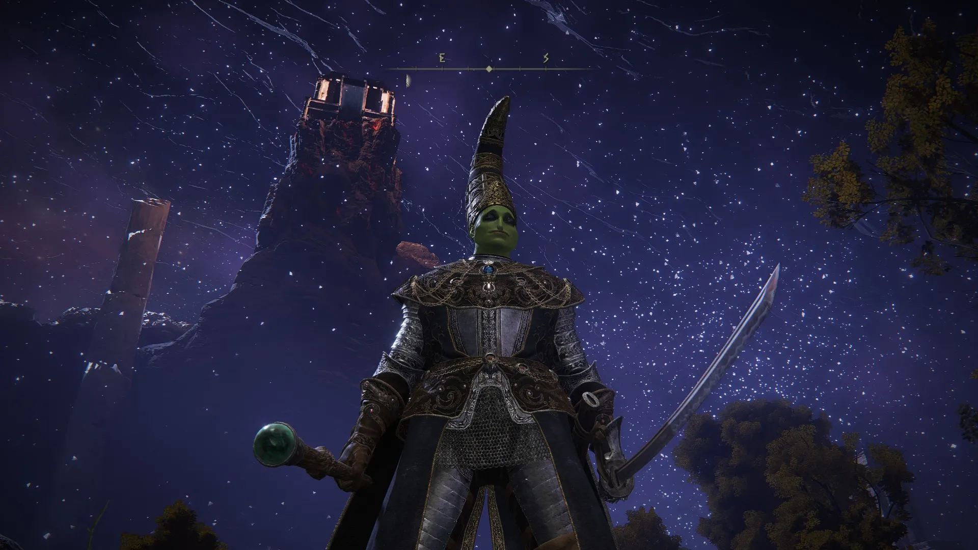 A screenshot of my Elden Ring character, Professor Toad.