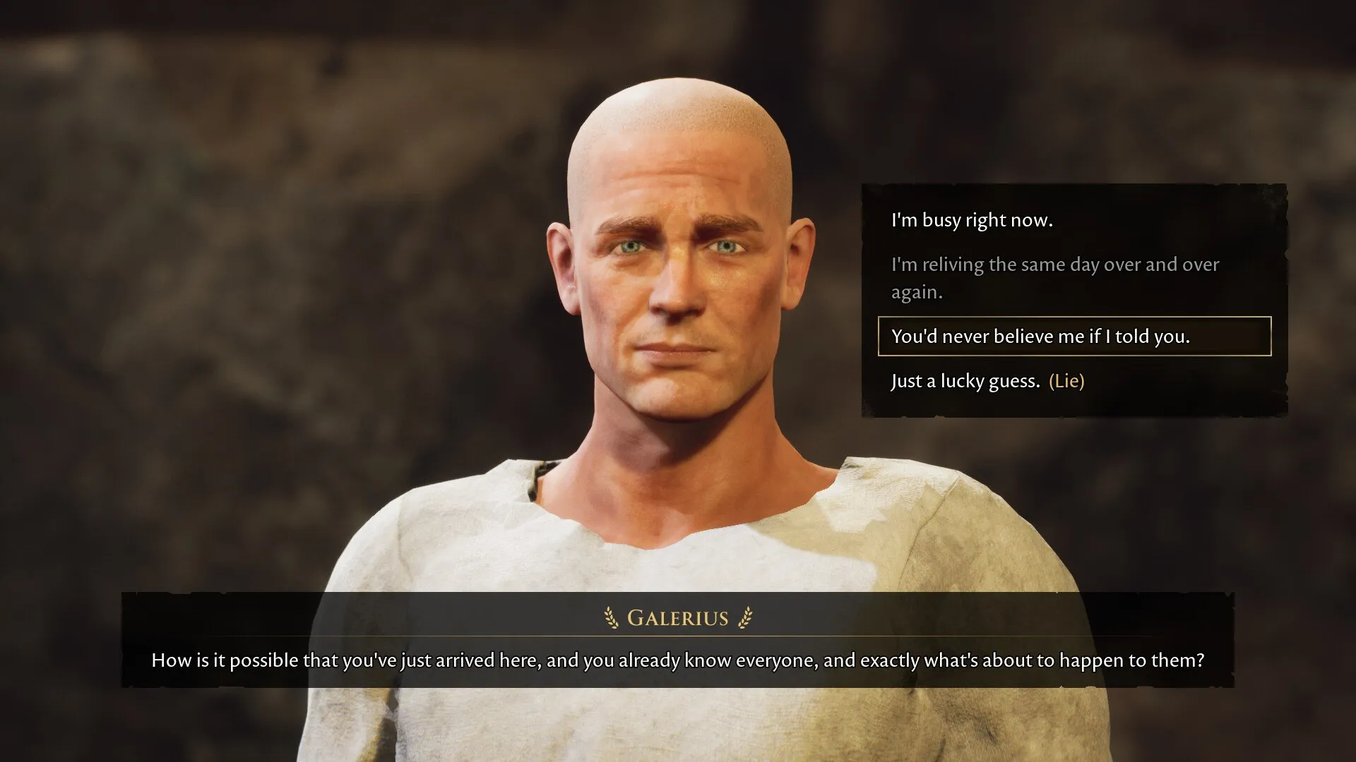 A screenshot from The Forgotten City