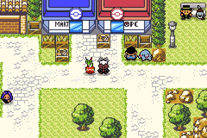 "Similar screenshot of Pokémon Lazarus - you can see the asset re-use, but they've also implemented post-gen-3 stuff, like Hydrapple."