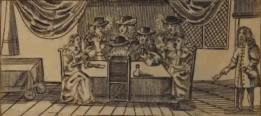 A co-ed game of cards as depicted in The Compleat Gamester